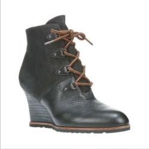 Black Wedge Lace Up Ankle Booties *2 for $12*